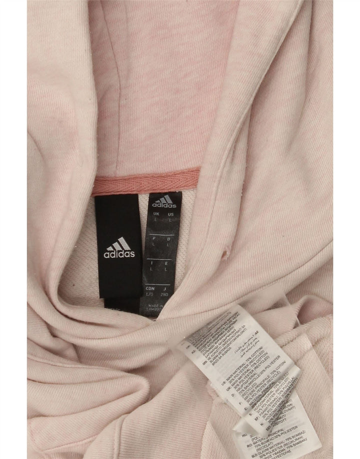 ADIDAS Mens Hoodie Jumper Grande Algodão Rosa