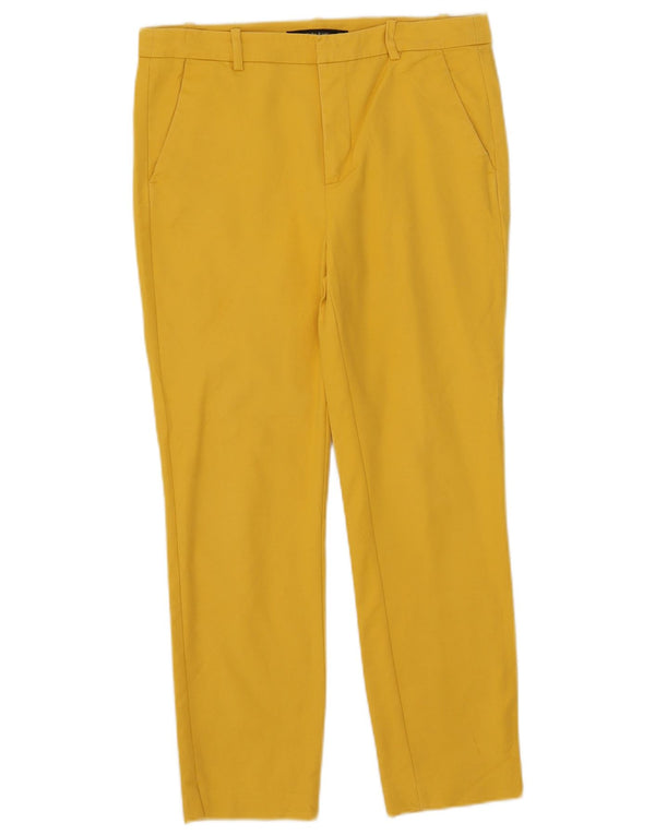 Calça feminina Zara Slim Suit EU 38 Pequeno W28 L25 Amarelo