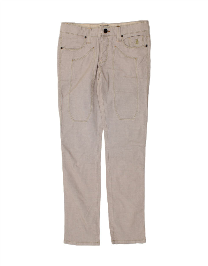JECKERSON Womens Slim Casual Trousers W32 L31 Grey Cotton Vintage Jeckerson and Second-Hand Jeckerson from Messina Hembry 