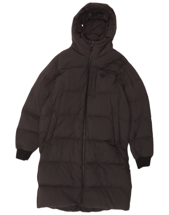 Casaco acolchoado com capuz masculino Adidas UK 38 cinza médio poliamida