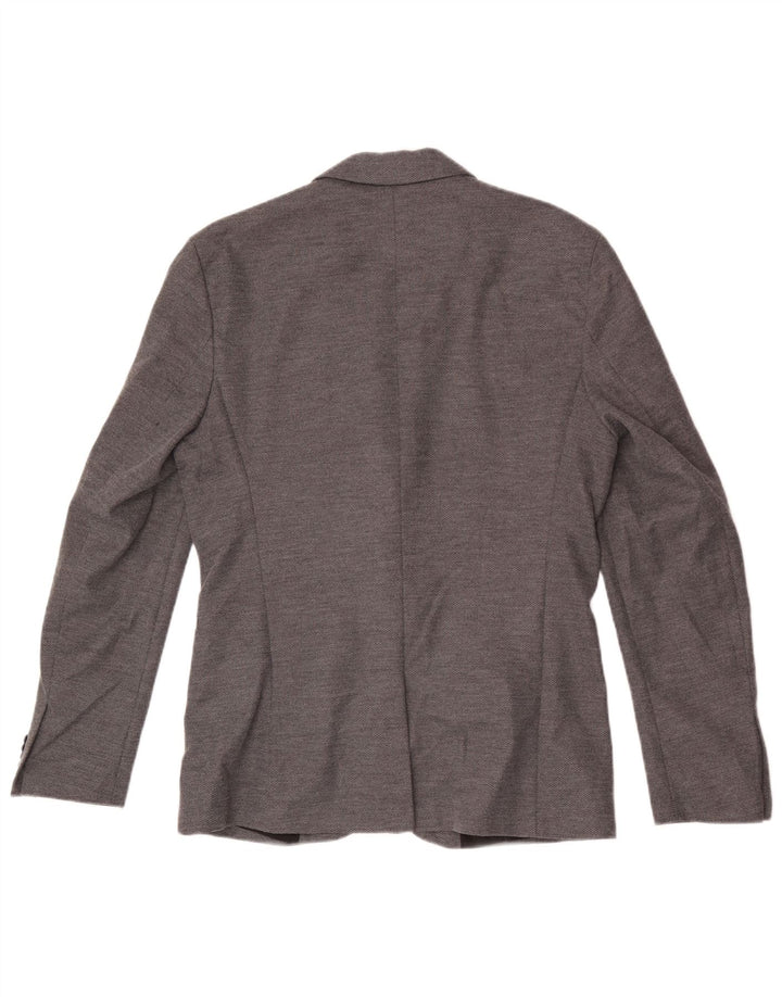 Jaqueta blazer masculina Zara com 2 botões UK 40 poliéster cinza grande