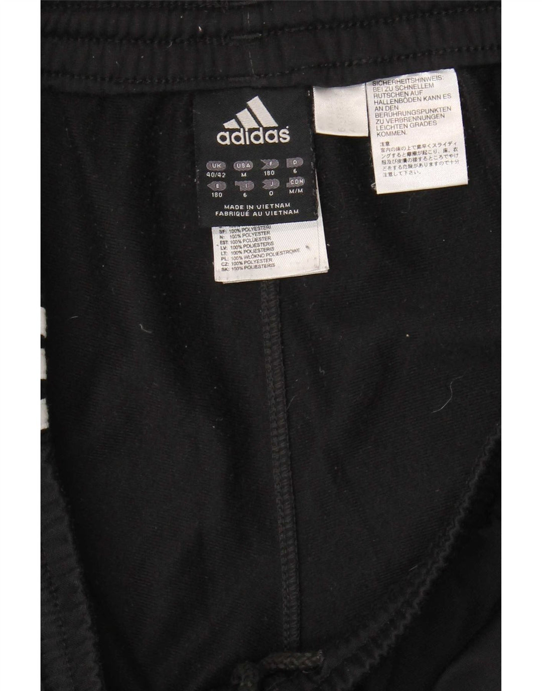 Calça de treino masculina Adidas Joggers UK 40/42 poliéster preto médio