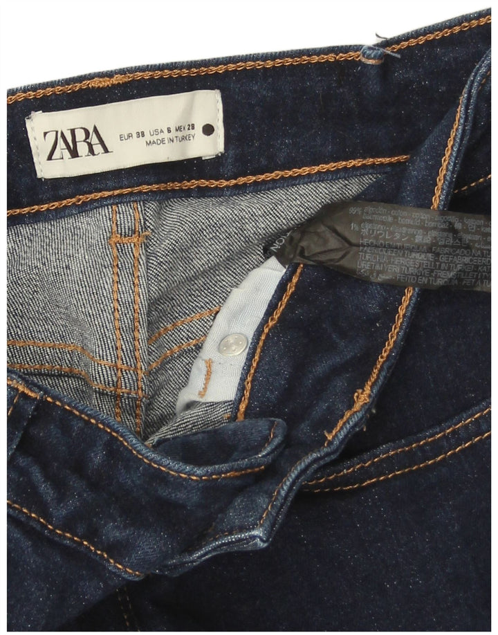 Zara Jeans Bootcut Feminino EU 38 Pequeno W28 L29 Azul Marinho Algodão