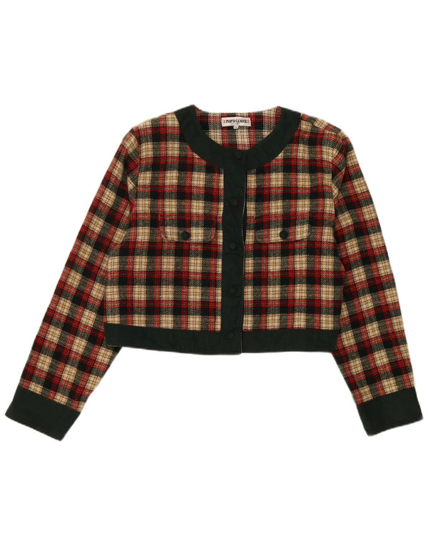 Jaqueta blazer feminina Enara Camice com 5 botões e xadrez vermelho médio UK 14