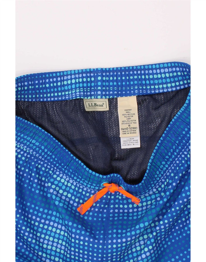 L.L.Bean Shorts de banho para meninos 15-16 anos poliéster manchado azul