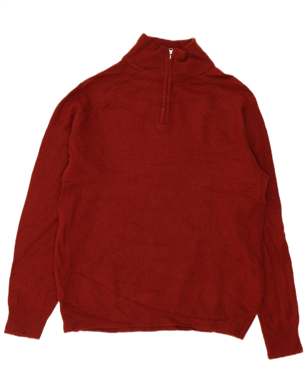 Suéter masculino John Lewis com zíper e gola XL em lã de cordeiro vermelha