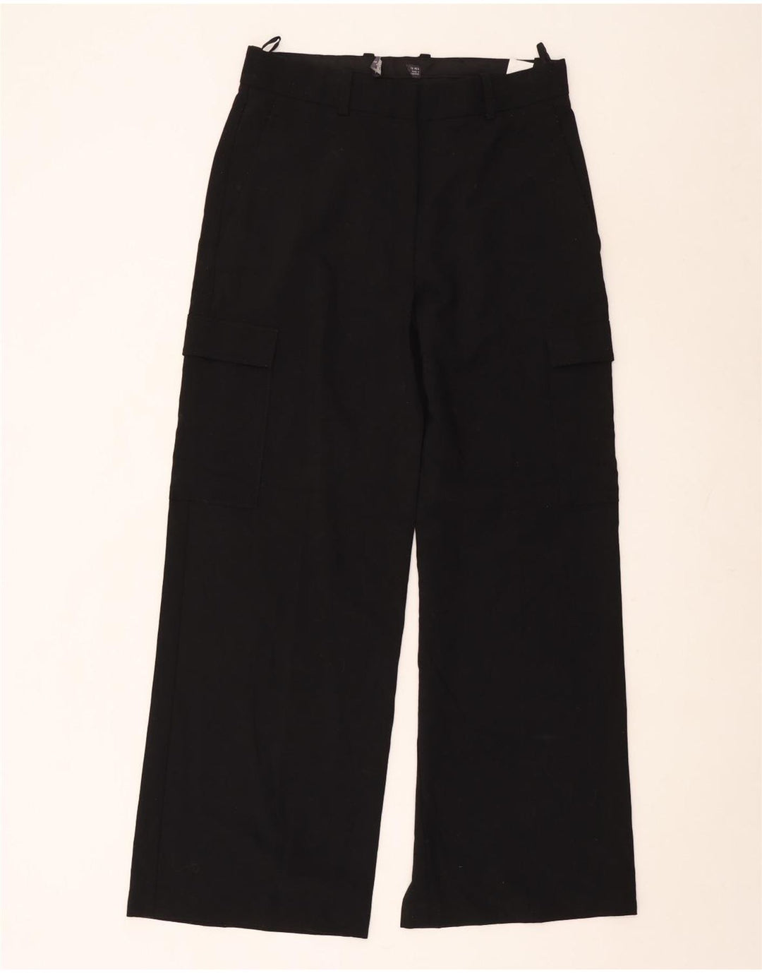 Calça cargo feminina reta Marks & Spencer Reino Unido 12 médio W30 L30 preta