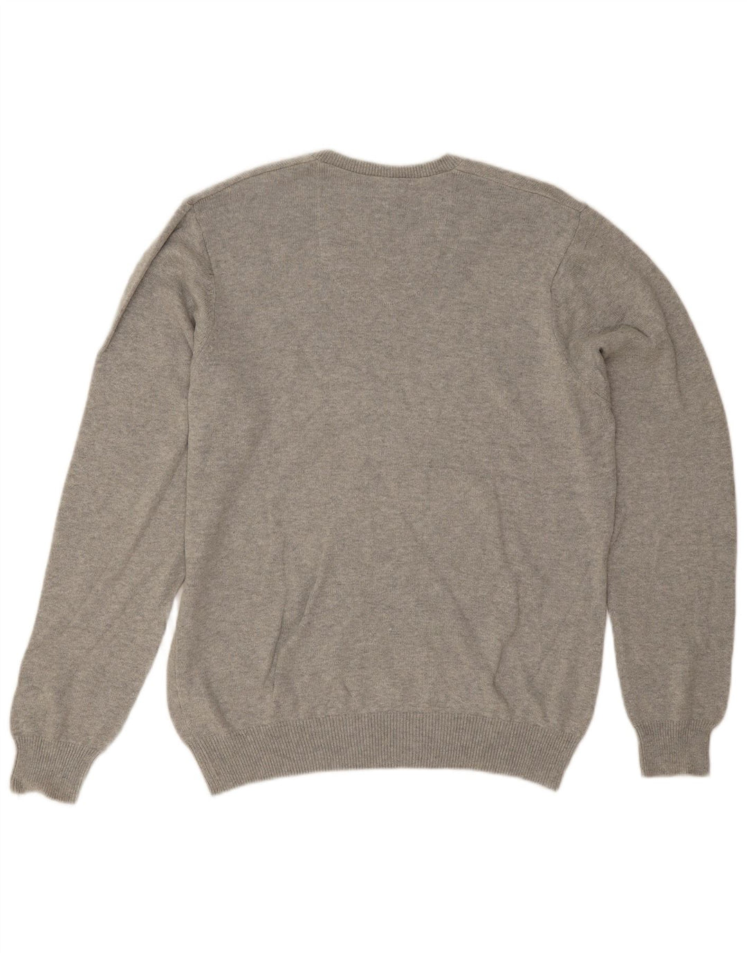 Suéter masculino Marks & Spencer Blue Harbor com decote em V cinza médio manchado