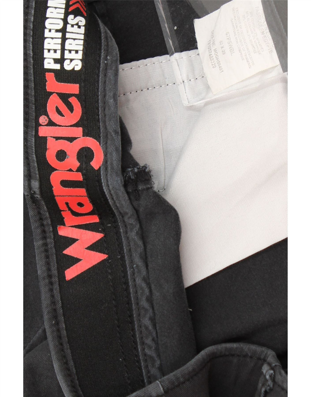 WRANGLER Mens Straight Chino Trousers W40 L29 Black Cotton Vintage Wrangler and Second-Hand Wrangler from Messina Hembry 
