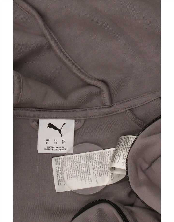 Suéter Puma masculino com capuz e zíper XL cinza algodão