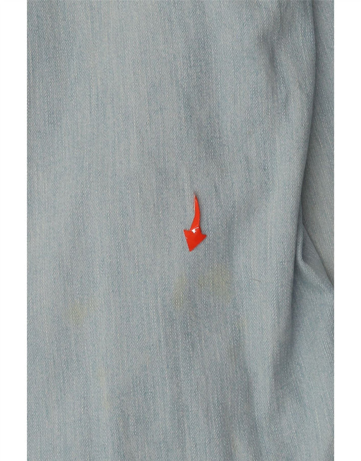 Camisa jeans masculina uniforme XL algodão azul