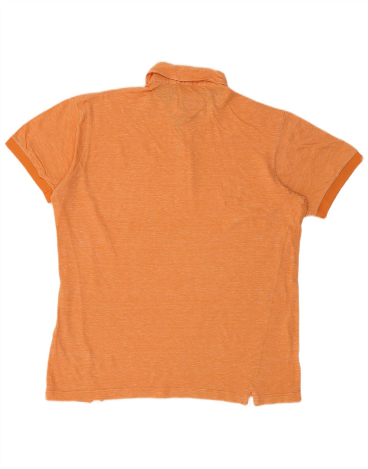 Camisa polo masculina Boggi grande algodão manchado laranja