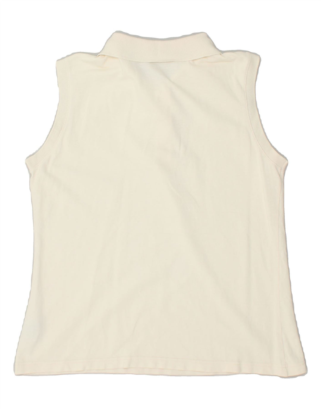 DIADORA Womens Sleeveless Polo Shirt IT 48 XL Off White Cotton | Vintage Diadora | Thrift | Second-Hand Diadora | Used Clothing | Messina Hembry 