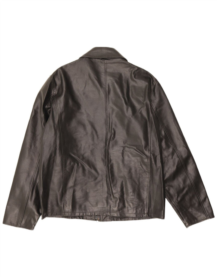 Jaqueta de couro masculina Mays IT 46 pequena couro preto