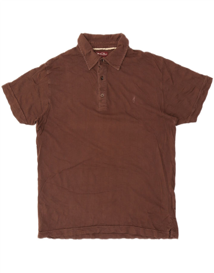 Camisa polo masculina Marlboro Classics grande listrada marrom