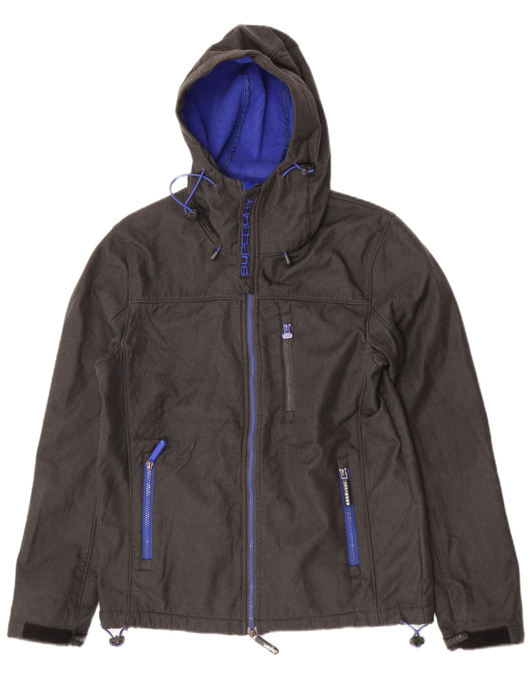 Jaqueta corta-vento masculina Superdry The Windtrekker com capuz Reino Unido 38 cinza médio