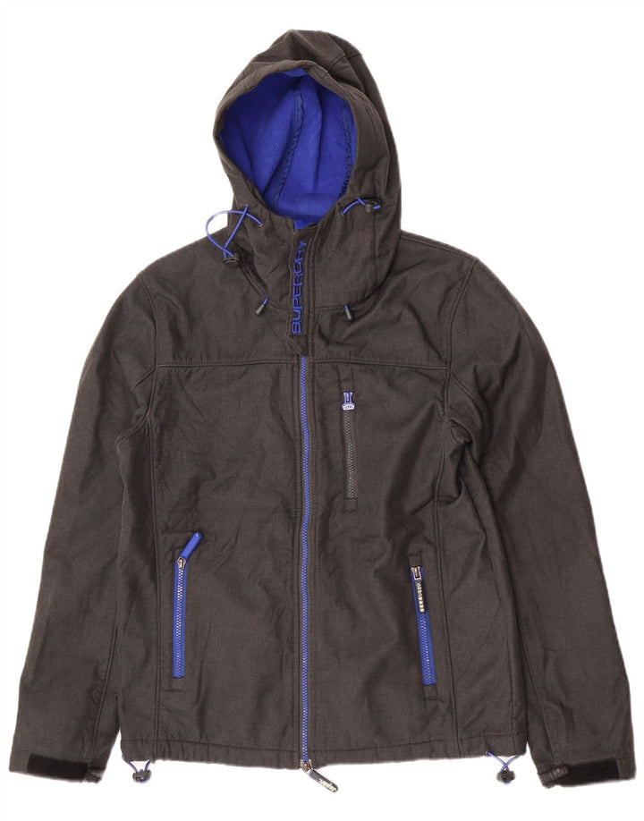 Jaqueta corta-vento masculina Superdry The Windtrekker com capuz Reino Unido 38 cinza médio