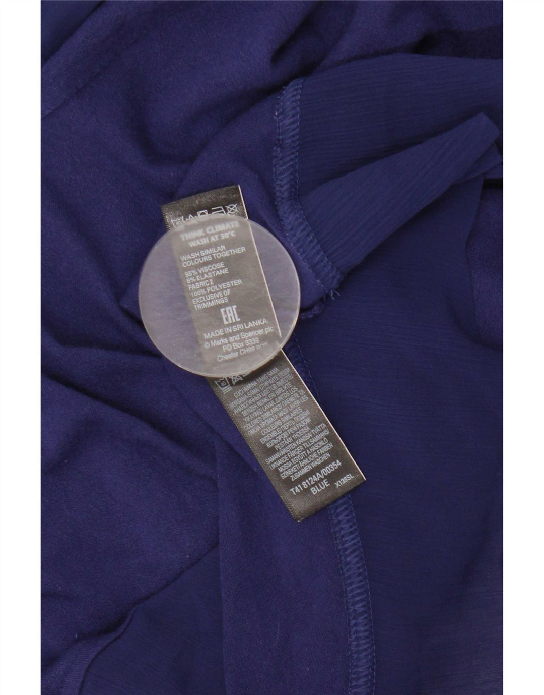 Blusa feminina Marks & Spencer UK 16 grande viscose azul marinho