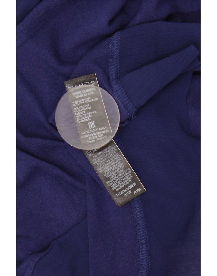 Blusa feminina Marks & Spencer UK 16 grande viscose azul marinho