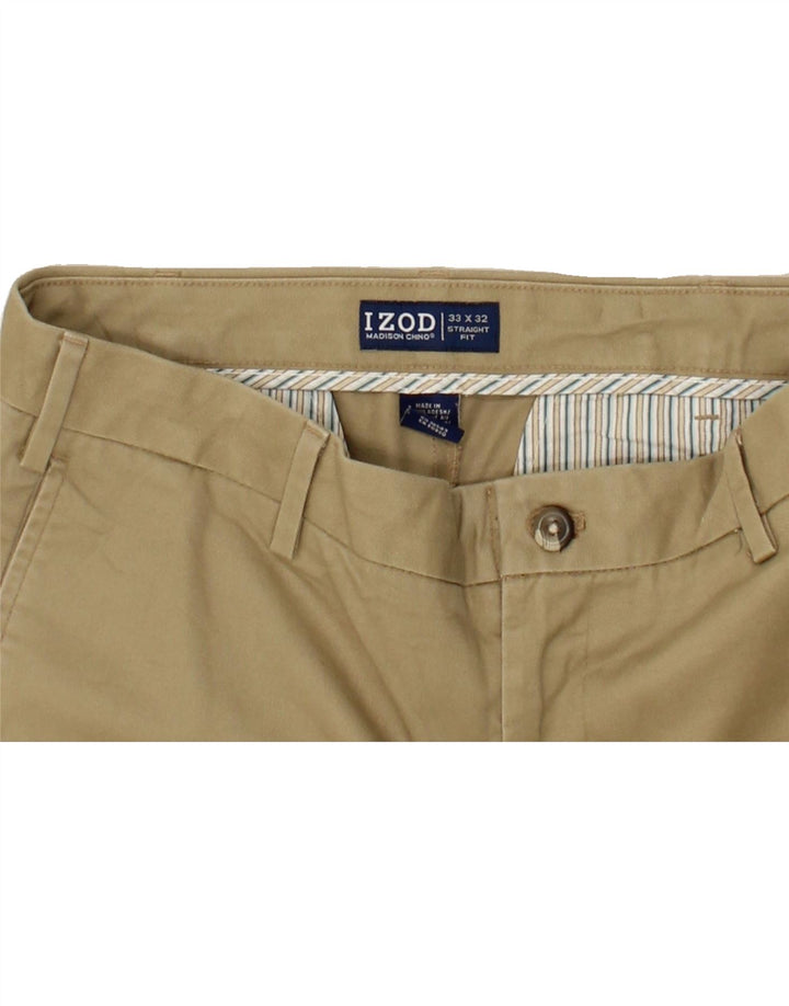 IZOD Mens Straight Chino Trousers W33 L26  Beige Cotton Vintage Izod and Second-Hand Izod from Messina Hembry 