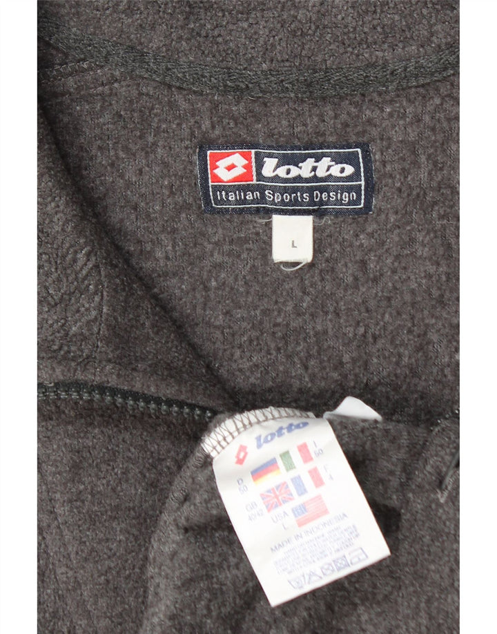 Suéter de lã masculino Lotto com zíper e gola UK 40/42 grande poliéster cinza
