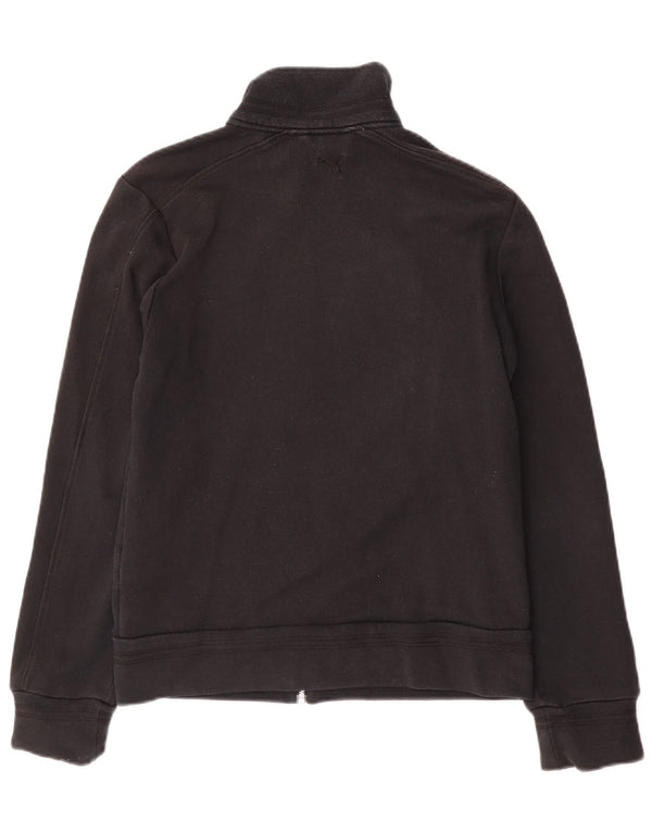 Puma Womens Graphic Tracksuit Top Jacket UK 12 Medium Black Cotton