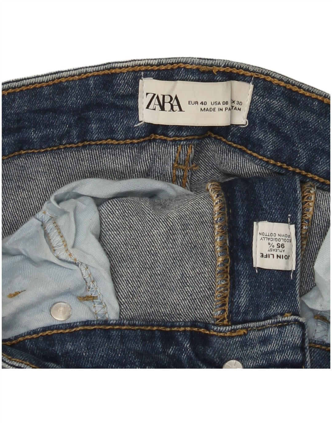 Zara Jeans Bootcut Feminino EU 40 Médio W30 L26 Azul Algodão