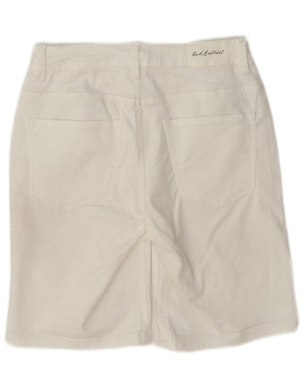 Red Button Womens Casual Shorts EU 36 Small W27 White Cotton