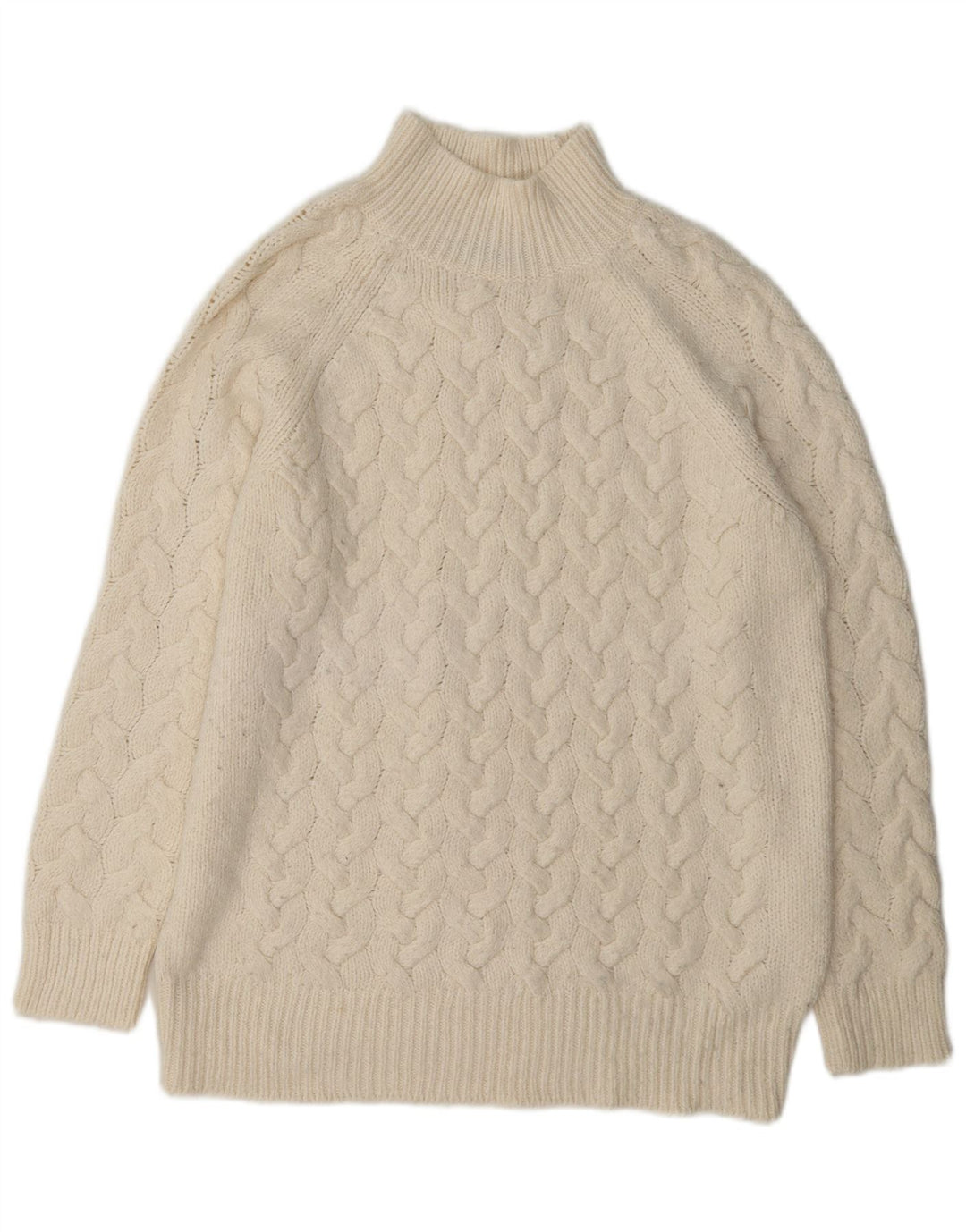 Suéter feminino Marks & Spencer com gola tartaruga Reino Unido 14 médio off white cl