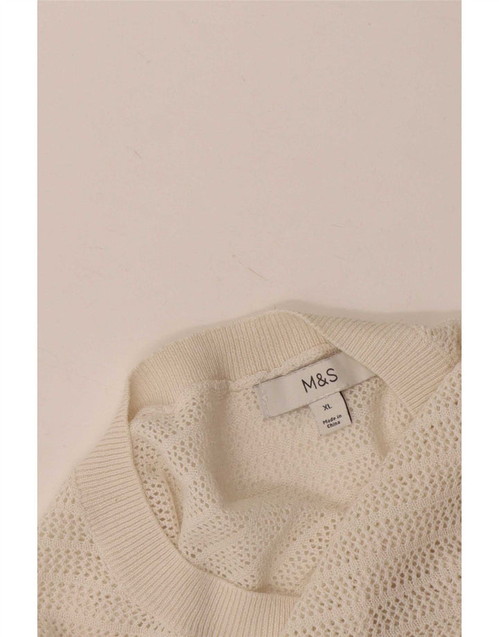 Regata feminina Marks & Spencer com colete UK 18 XL listrada branca