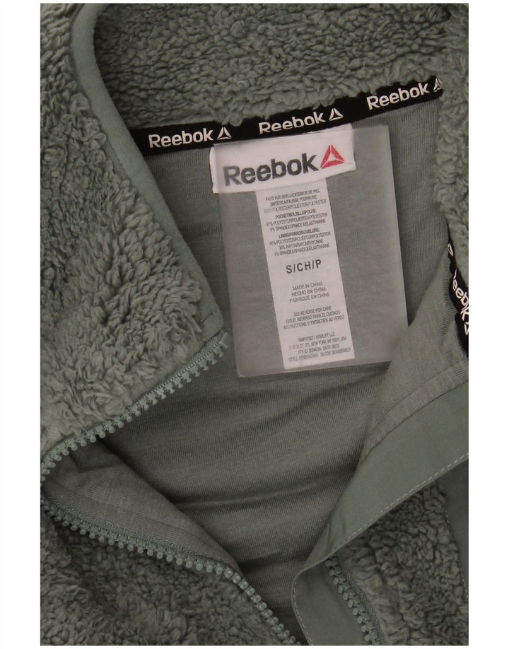 Jaqueta de lã oversized feminina Reebok UK 10 poliéster verde pequeno