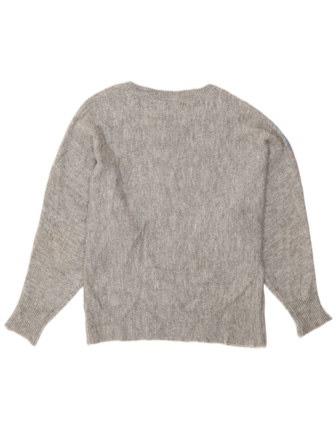 M&Co Suéter feminino Batwing com gola canoa UK 14 listrado cinza médio