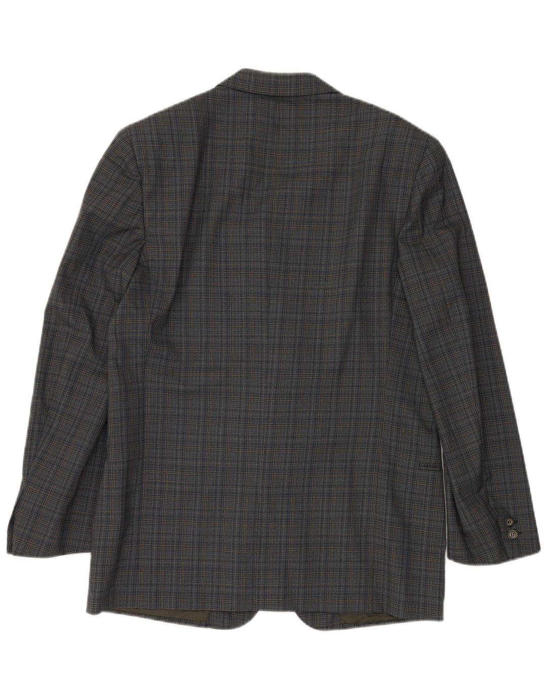 Jaqueta blazer masculina de 2 botões VALENTINO IT 50 grande azul xadrez viscose