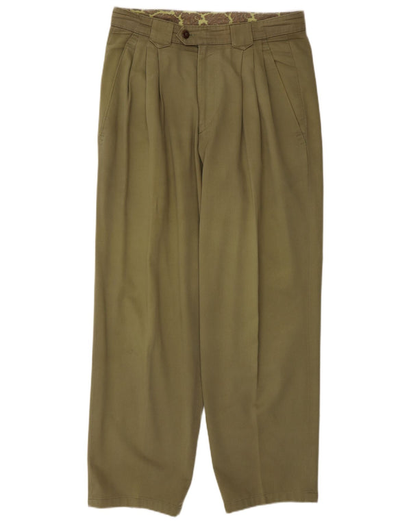 Calça masculina vintage com pega W28 L29 algodão verde