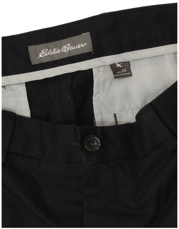 EDDIE BAUER Calça Chino Masculina Reta W34 L27 Preta
