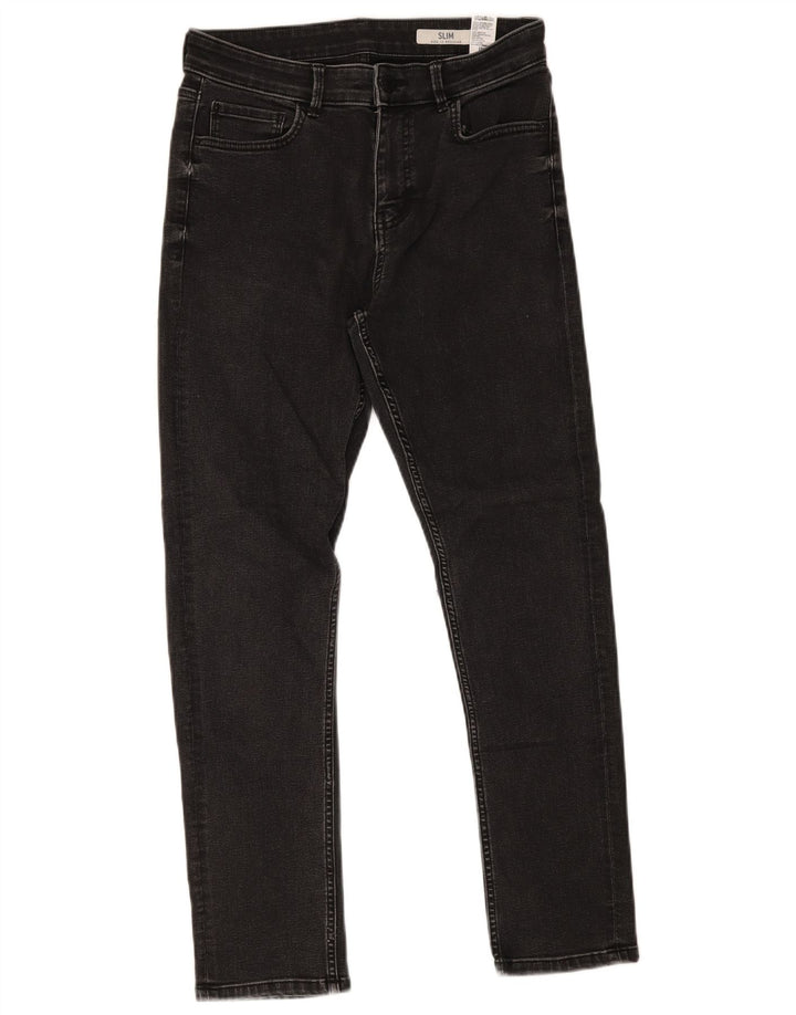 Marks & Spencer Jeans Slim Feminino Reino Unido 12 Médio W30 L27 Algodão Cinza
