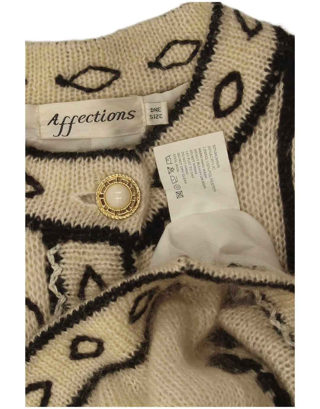 Cardigã feminino Affections Longline, tamanho único, branco floral