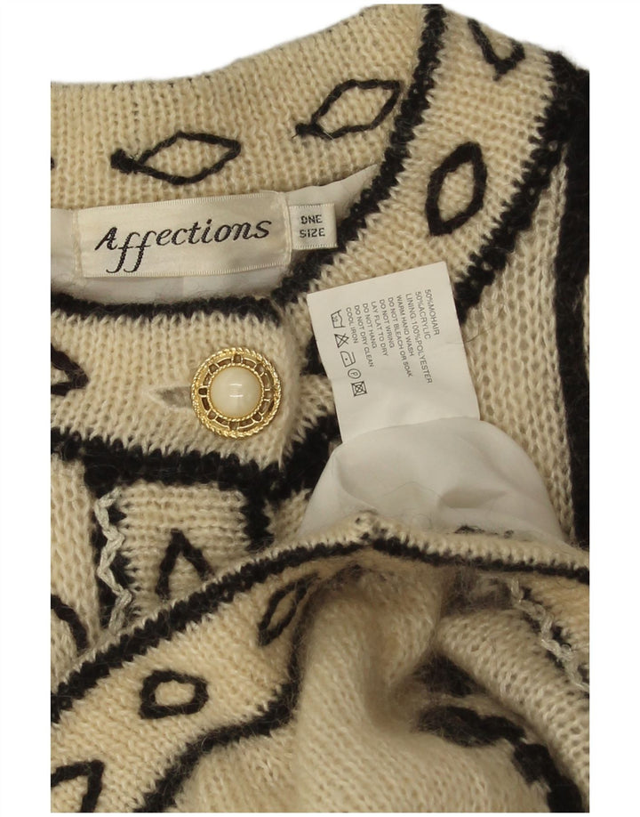 Cardigã feminino Affections Longline, tamanho único, branco floral