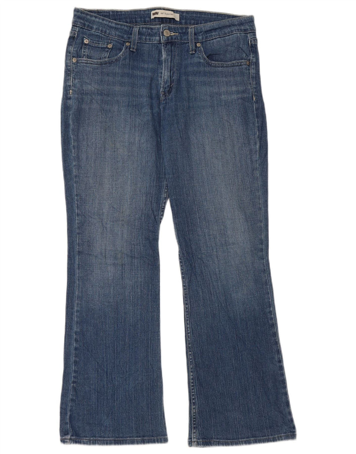 Calça jeans feminina Levi's 518 Super Low Bootcut W30 L30 azul algodão