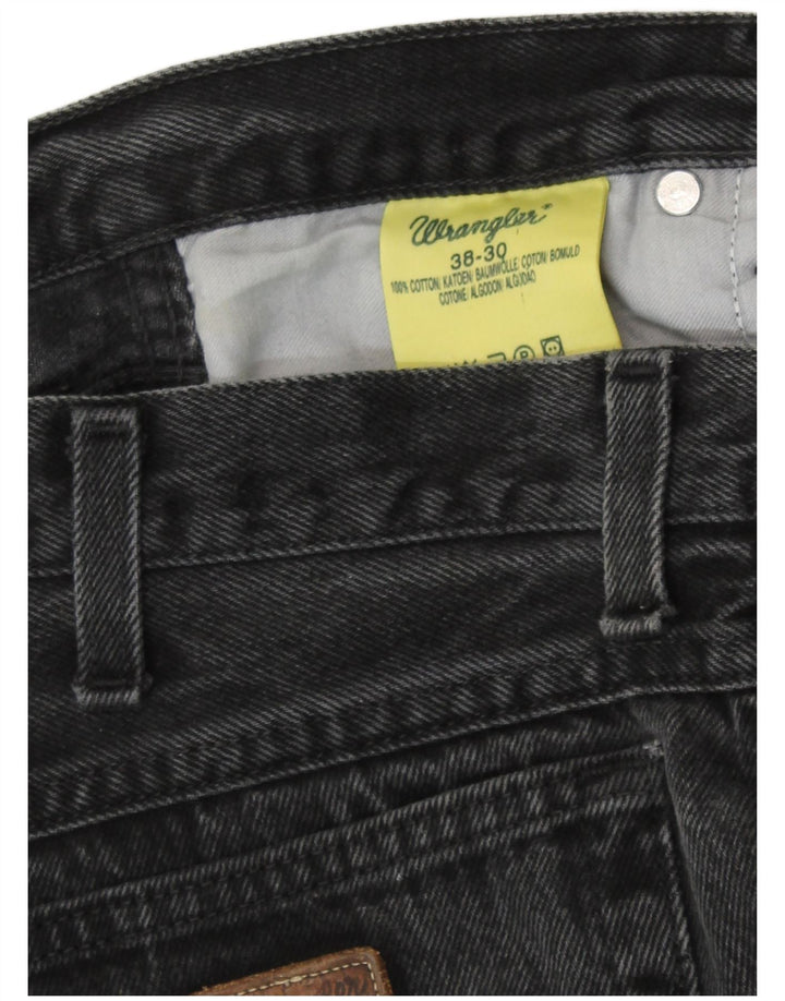Wrangler Mens Straight Jeans W38 L30 Cinza Algodão