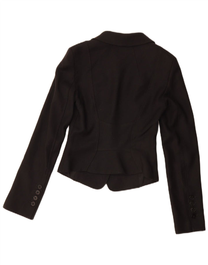 Jaqueta blazer feminina Patrizia Pepe com 4 botões IT 40 pequena lã preta