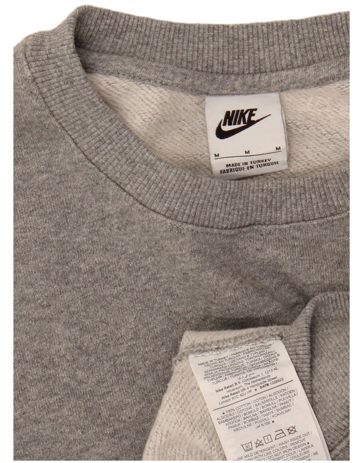 NIKE feminino oversized moletom jumper UK 14 médio cinza algodão