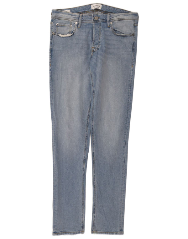 Jack & Jones Masculino GLENN Slim Jeans W34 L34 Azul Algodão