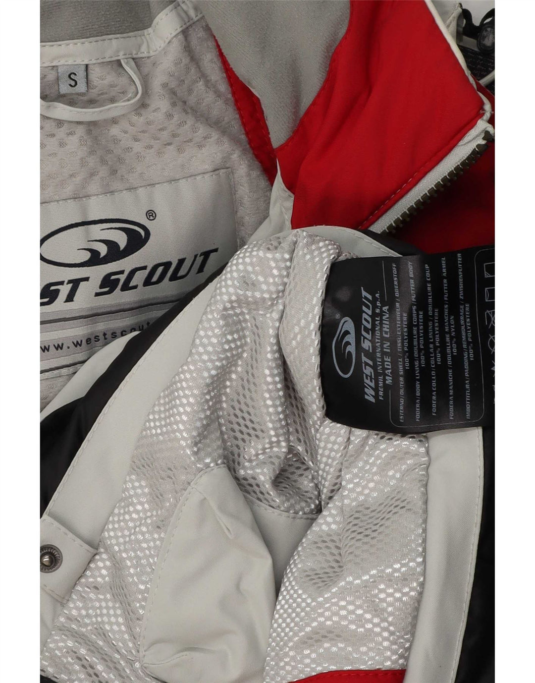 Jaqueta de esqui masculina West Scout de ajuste solto Reino Unido 36 poliéster colorblock cinza pequeno