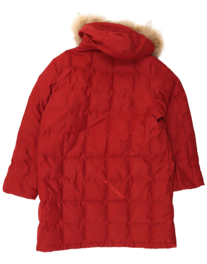 Casaco acolchoado com capuz grande feminino BRUGI IT 50 XL poliéster vermelho
