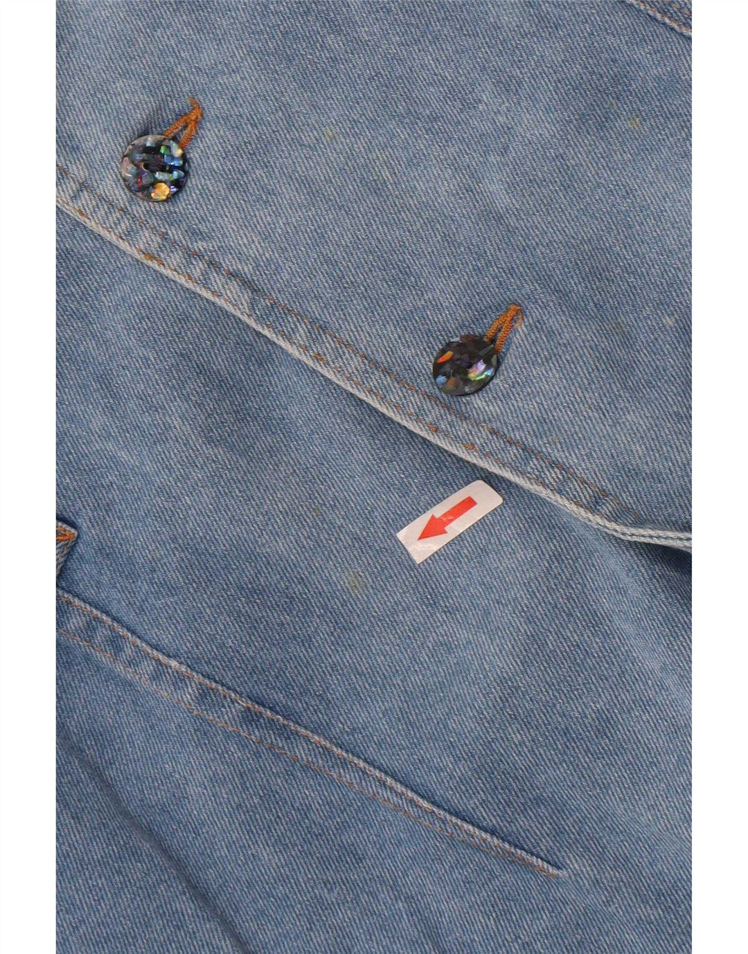 Jaqueta blazer jeans feminina POP 84 com 2 botões Reino Unido 10 azul pequeno