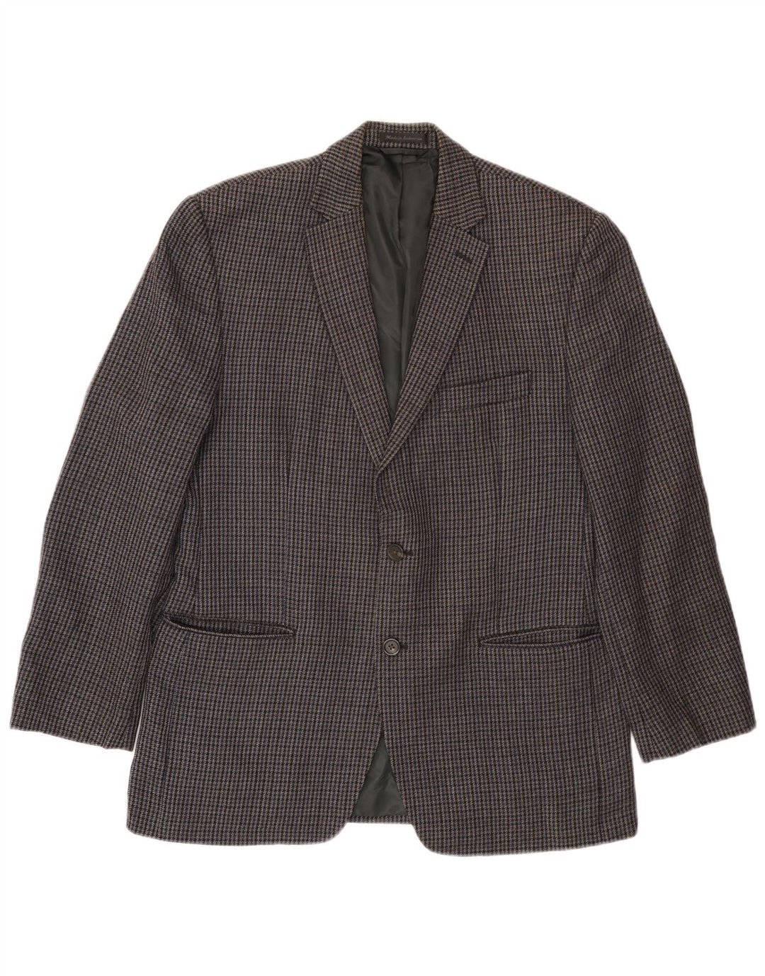 Jaqueta blazer masculina Chaps com 2 botões UK 38 cinza médio Houndstooth
