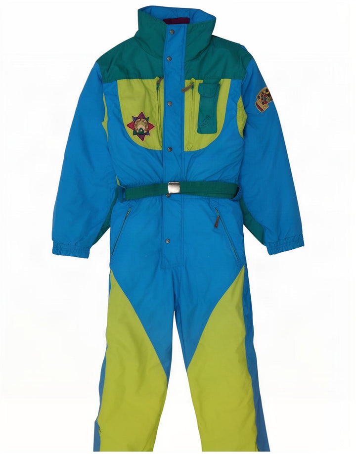 Macacão de esqui masculino vintage IT 48 Medium Blue Colourblock Nylon
