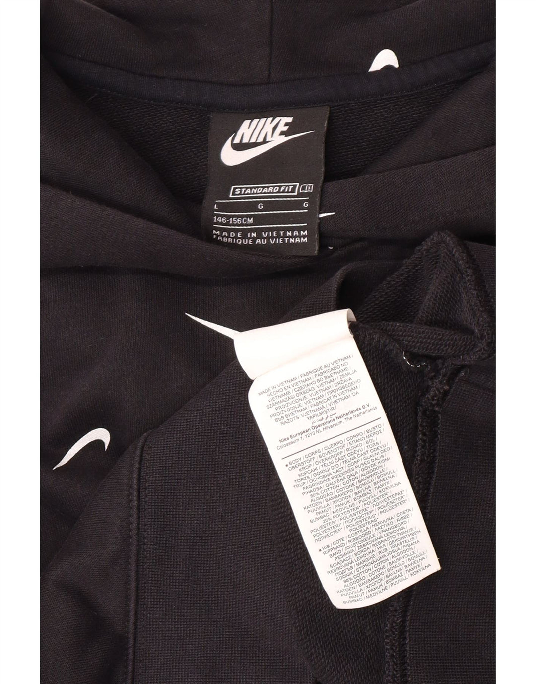 Jumper com capuz gráfico NIKE para meninas de 12 a 13 anos grande preto