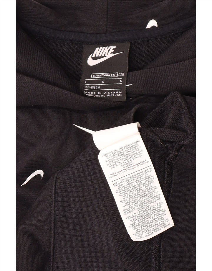 Jumper com capuz gráfico NIKE para meninas de 12 a 13 anos grande preto